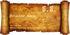 Brucker Bene névjegykártya